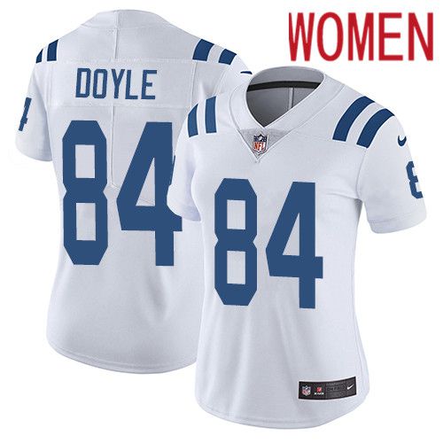 Women Indianapolis Colts #84 Jack Doyle Nike White Vapor Limited NFL Jersey->women nfl jersey->Women Jersey